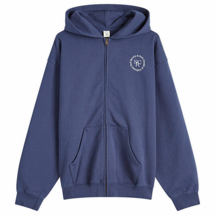 Photo: Sporty & Rich SRHWC Zipped Hoodie in Navy/White