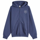 Sporty & Rich SRHWC Zipped Hoodie in Navy/White