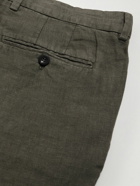 Mr P. - Tapered Pleated Linen Trousers - Green