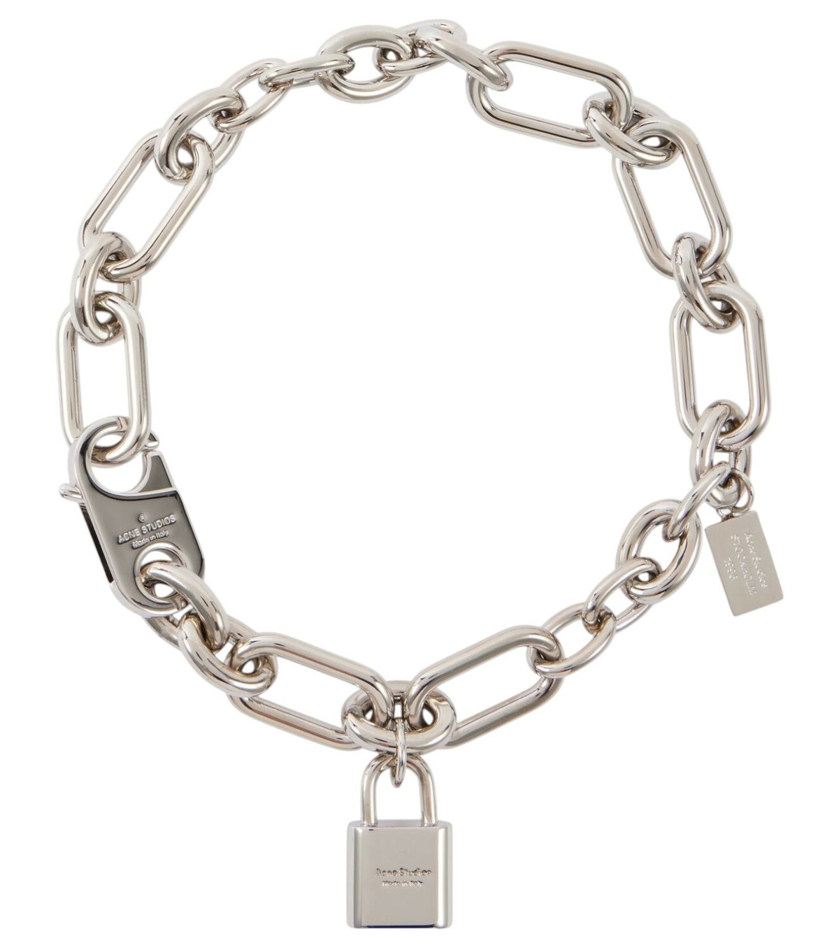 Acne Studios Women's Leather Heart Choker Necklace in Black