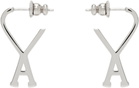 AMI Paris Silver Brass Small Ami de Coeur Hoop Earrings