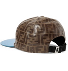 Fendi - Leather-Trimmed Logo-Appliquéd Printed Coated-Canvas Baseball Cap - Men - Brown