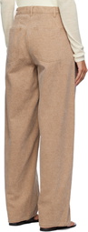 AURALEE Brown Washed Organic Canvas Jeans