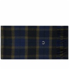Fred Perry Men's Lambswool Tartan Scarf in Filed Green/Light Oyster