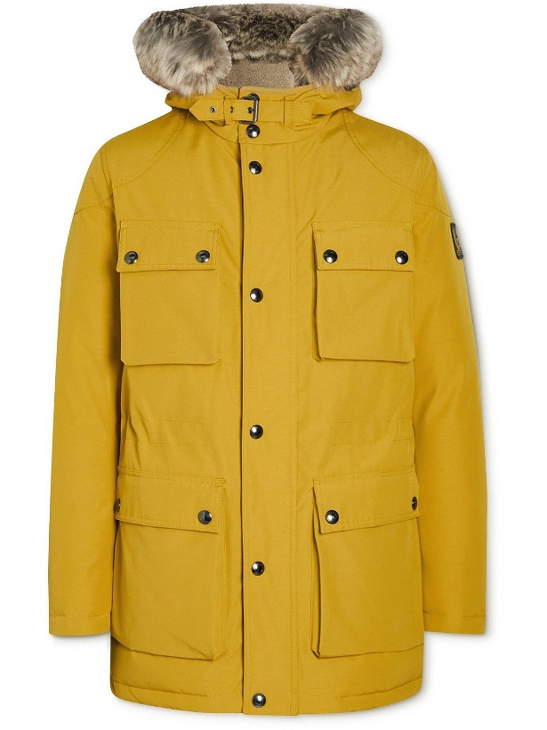 Photo: Belstaff - Pathmaster Faux Fur-Trimmed Shell Down Jacket - Yellow