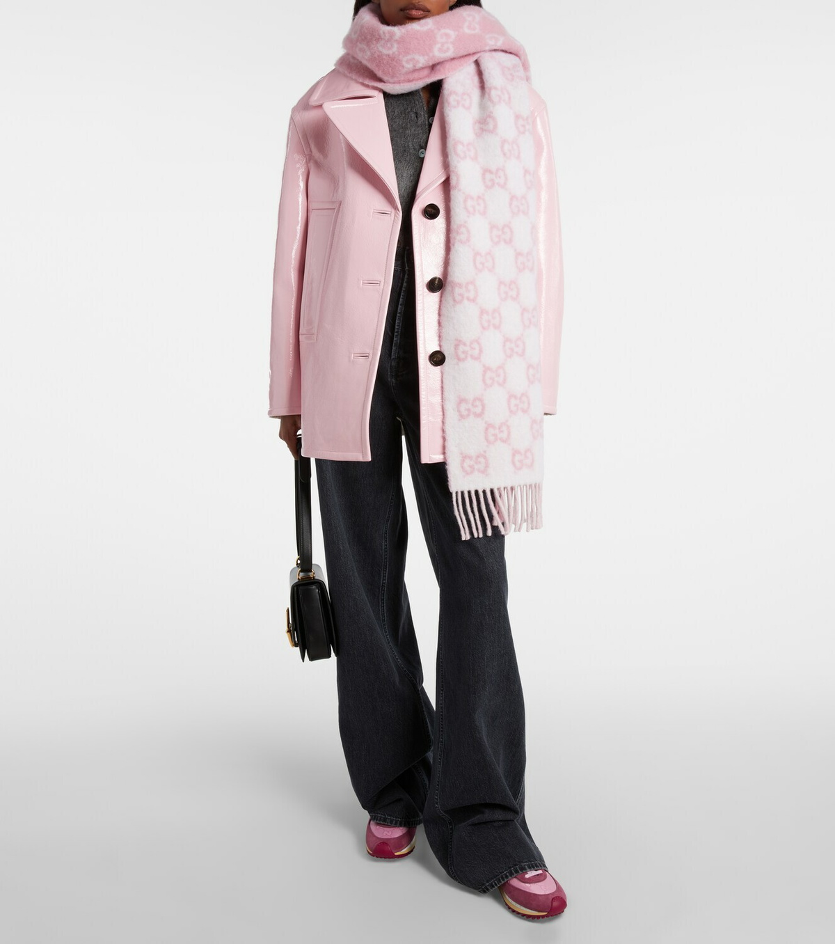 Gucci GG alpaca and wool-blend scarf