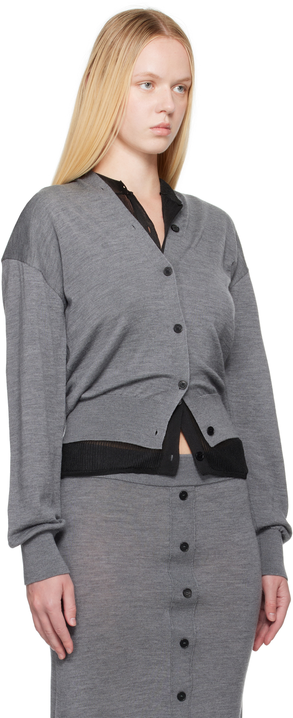 ALAINPAUL Gray Knit Bascule Cardigan