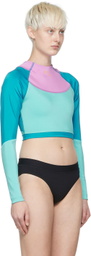 OTTI Blue Nylon Swim Top