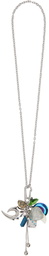 Marland Backus Silver Aqua Keychain