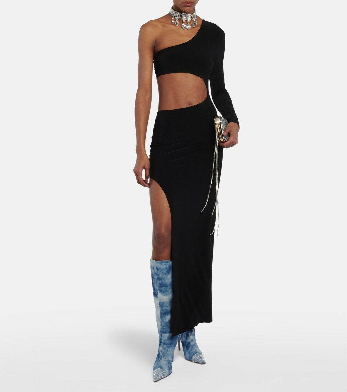 Alexandre Vauthier - Tie-dye denim knee-high boots