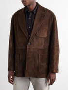 ssstein - Panelled Suede Blazer - Brown
