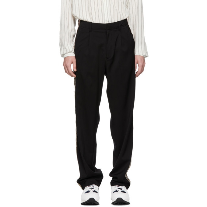 Photo: Our Legacy Black Sidetaped Pleated Trousers