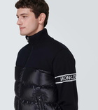 Moncler Down-paneled wool-blend jacket