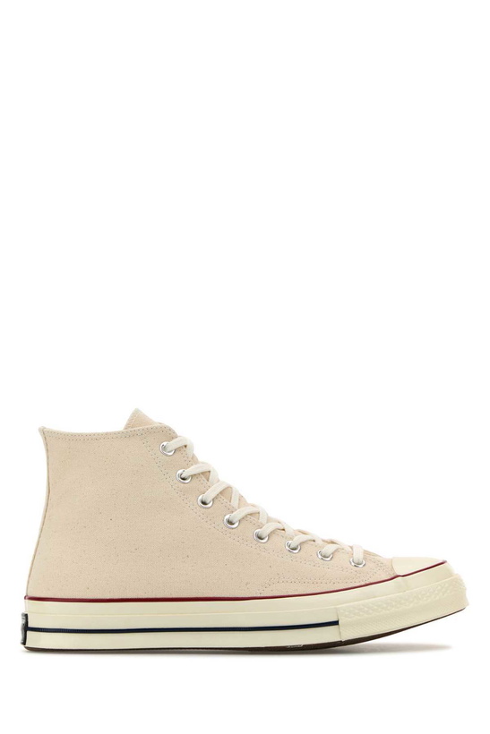 Photo: Converse Sand Canvas Chuck Taylor Hi Sneakers