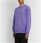 Acne Studios - Forba Oversized Logo-Appliquéd Mélange Loopback Cotton-Jersey Sweatshirt - Purple