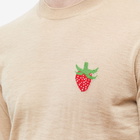 Comme des Garçons SHIRT Men's Brett Westfall Strawberry Crew Knit in Beige