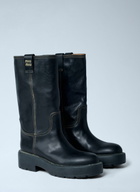 Miu Miu Leather Logo Motif Boots