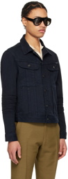 TOM FORD Navy Garment-Dyed Denim Jacket