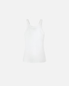 Pinko Reimagine By Pinko X Patrick Mc Dowell Ribbed Vest Top With Buckle Bright White