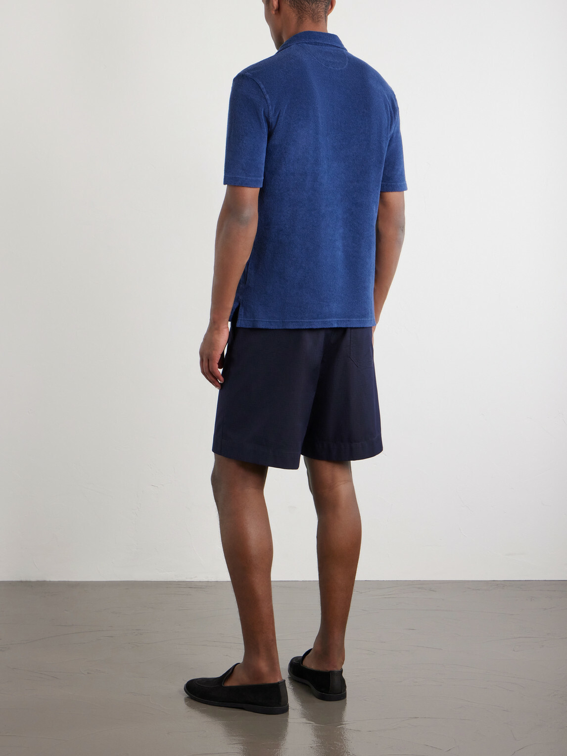 FEDELI - Mondial Cotton-Terry Polo Shirt - Blue