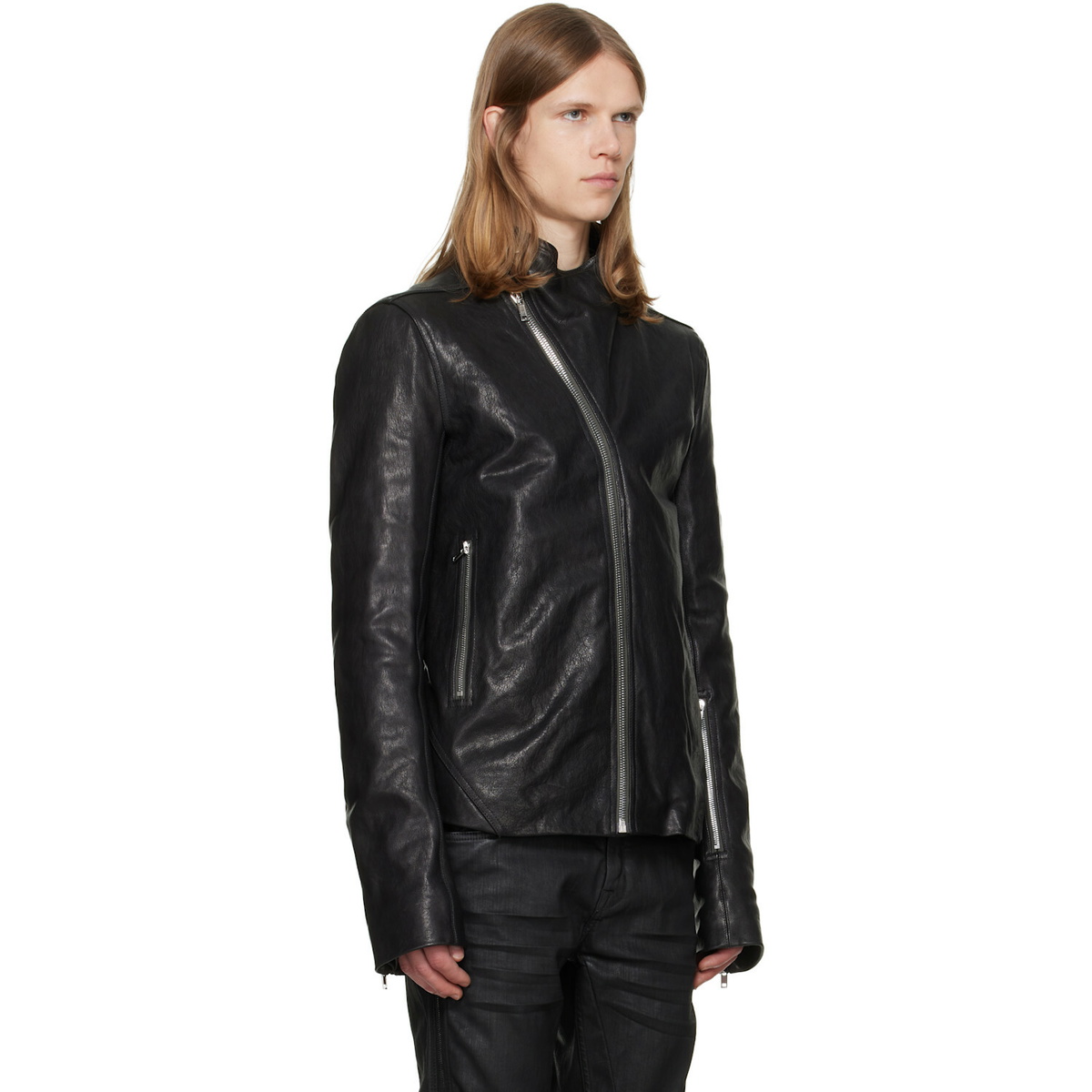 Rick Owens Black Tower Release Leather Jacket