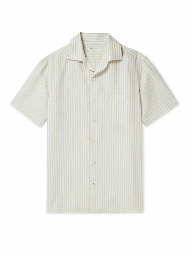 Photo: Loro Piana - Andre Striped Linen Shirt - White