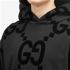 Gucci Men's Jumbo GG Flocked Hoodie in Black
