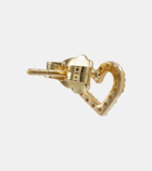 Sydney Evan Open Heart 14kt gold single stud earring with diamonds