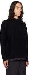 sacai Black Crewneck Sweater