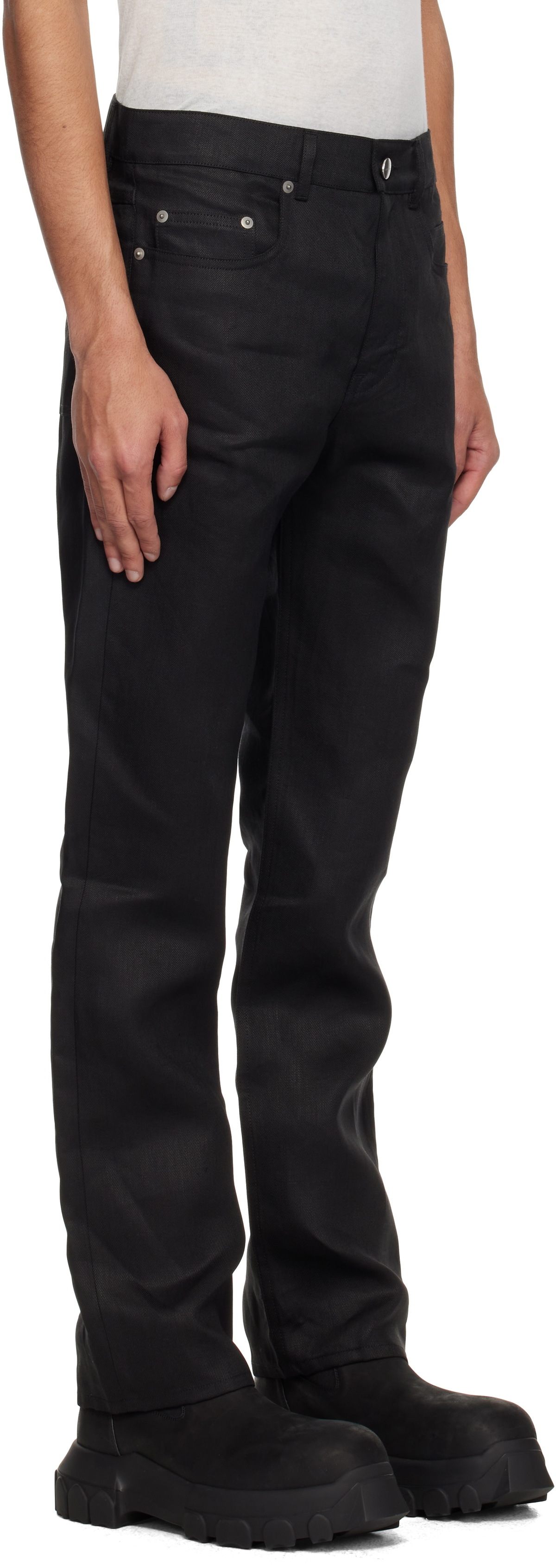 Rick Owens Black Hollywood Headon Utility Jeans Rick Owens