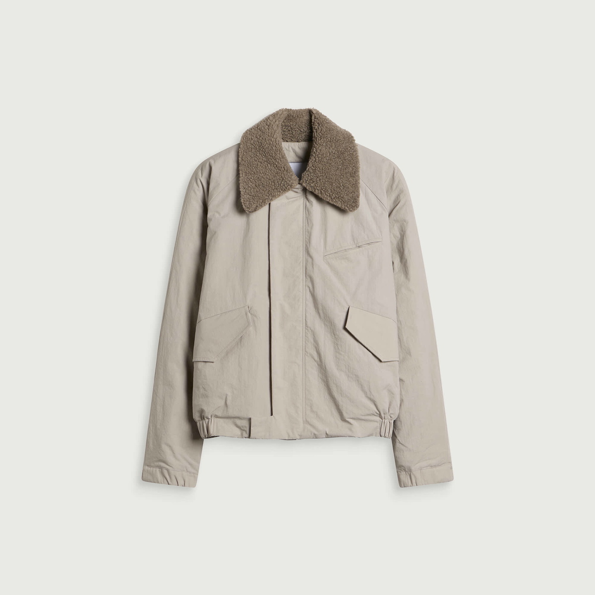 Sage Nation Men's Toya Bomber Jacket in Light Grey