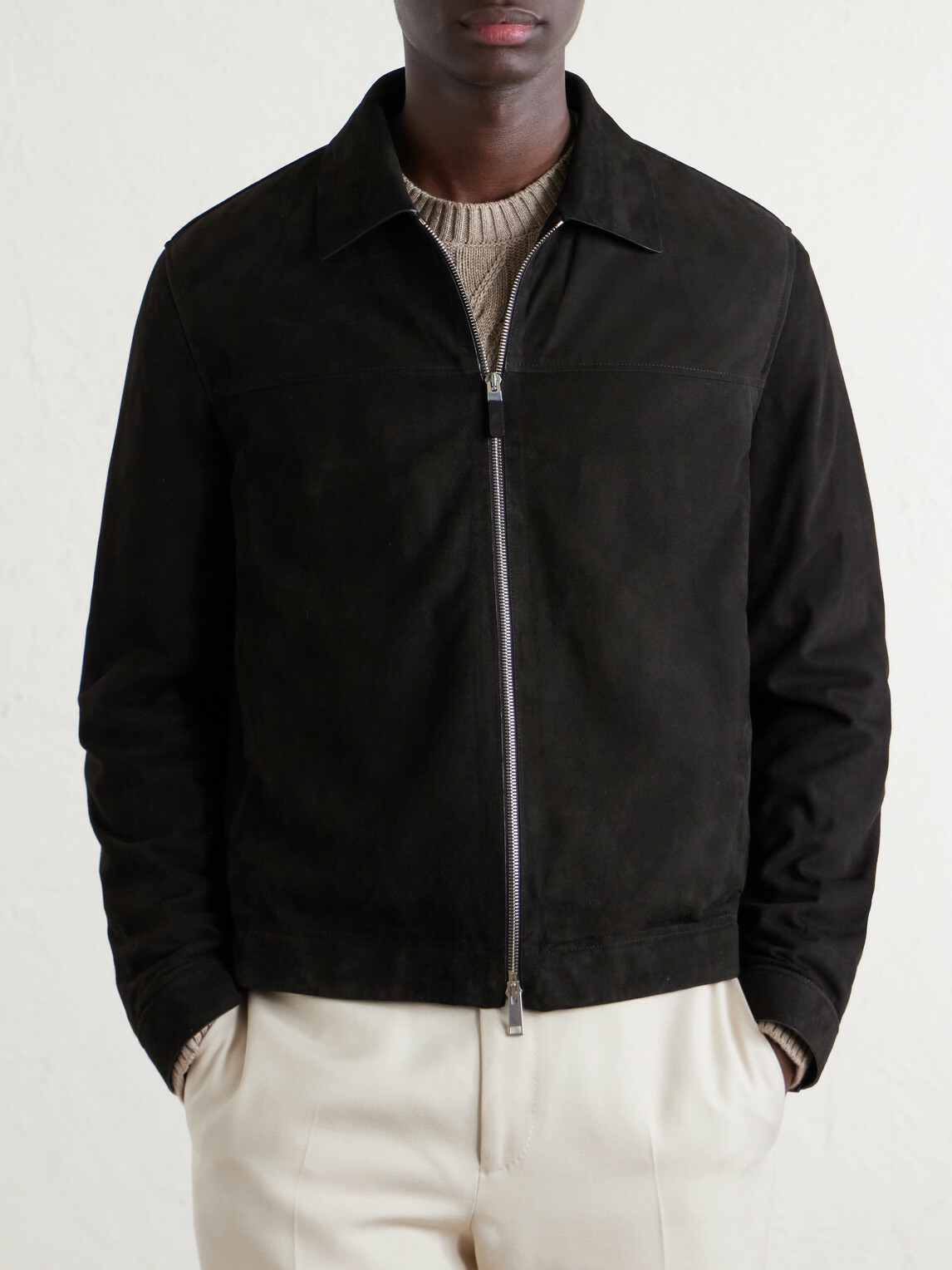 Zegna - Suede Blouson Jacket - Brown