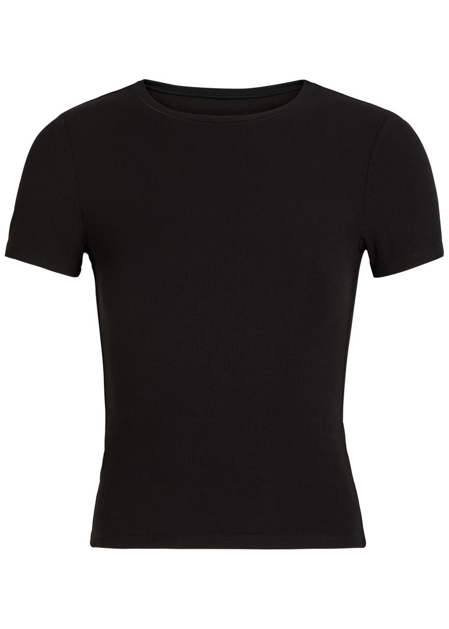 Tala 365 Ribbed Stretch-modal T-shirt Black