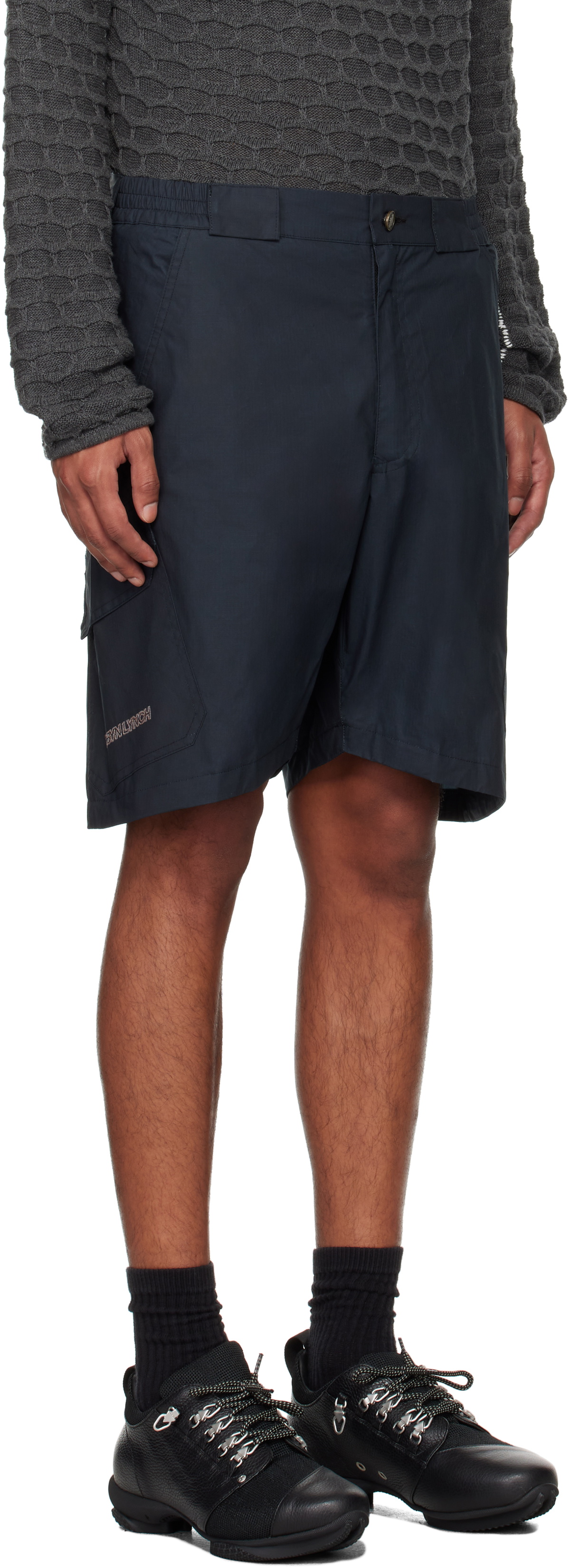 Robyn Lynch Black Ripstop Cotton Cargo Shorts
