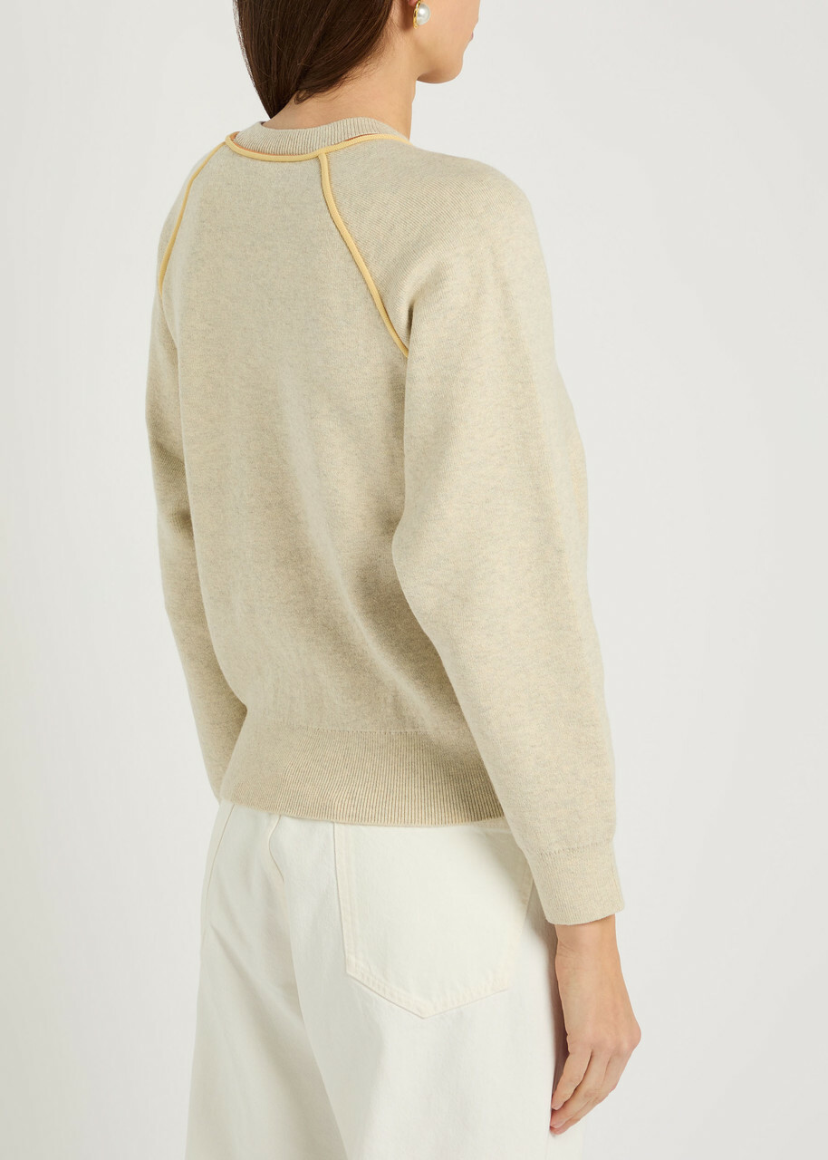 Isabel Marant étoile Loriby Logo Cotton-blend Jumper Light Grey