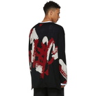 Yohji Yamamoto Black Painted Crewneck Sweater