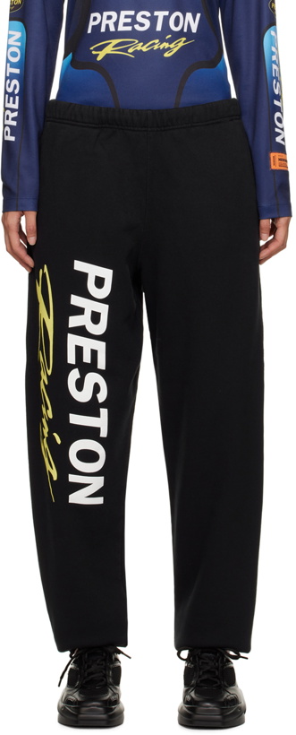 Photo: Heron Preston Black 'Preston Racing' Lounge Pants