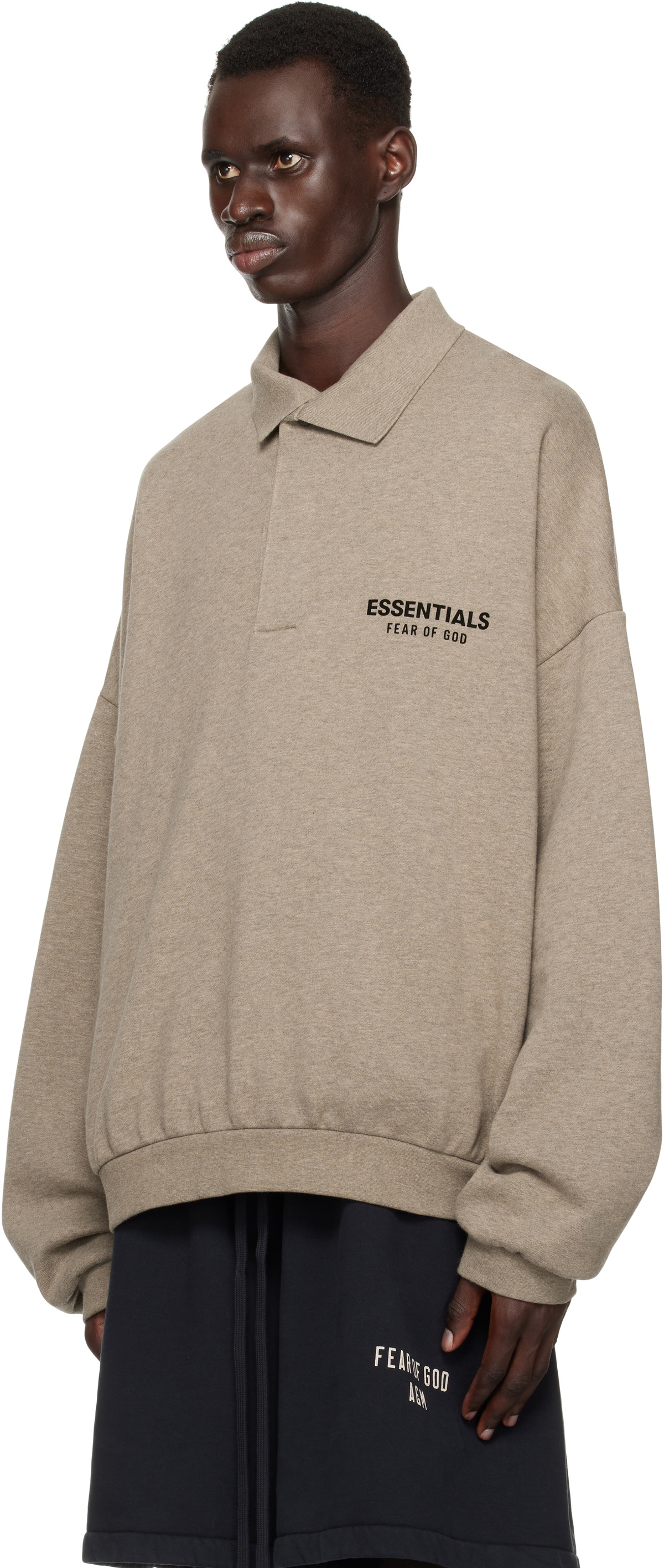 Fear of God ESSENTIALS Gray Fleece Polo