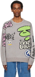 AAPE by A Bathing Ape Gray Jacquard Sweater