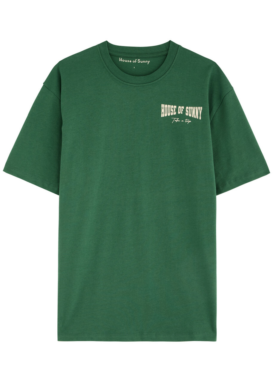 House OF Sunny Hackney Logo-print Cotton T-shirt Green
