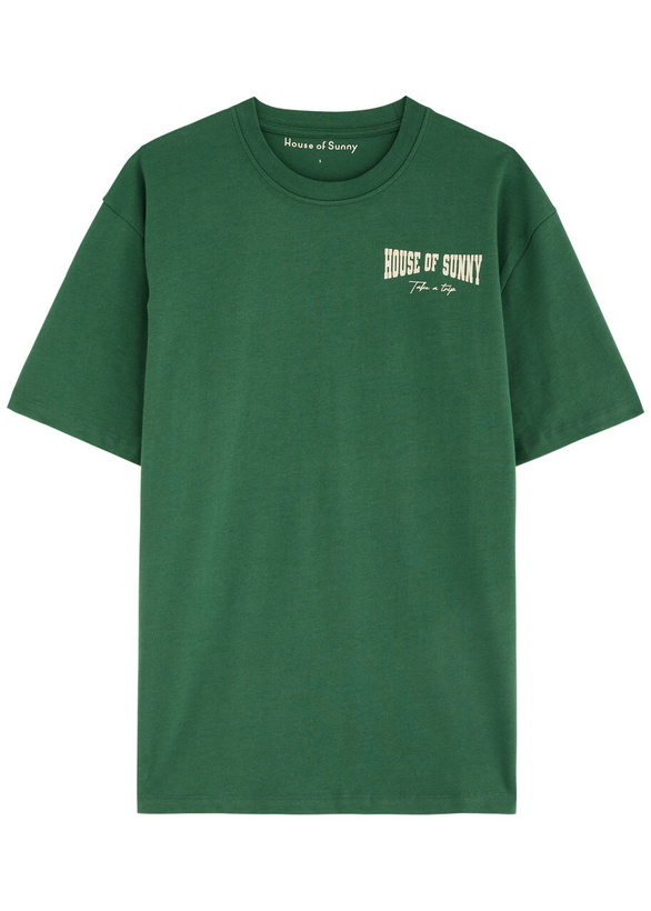 Photo: House OF Sunny Hackney Logo-print Cotton T-shirt Green