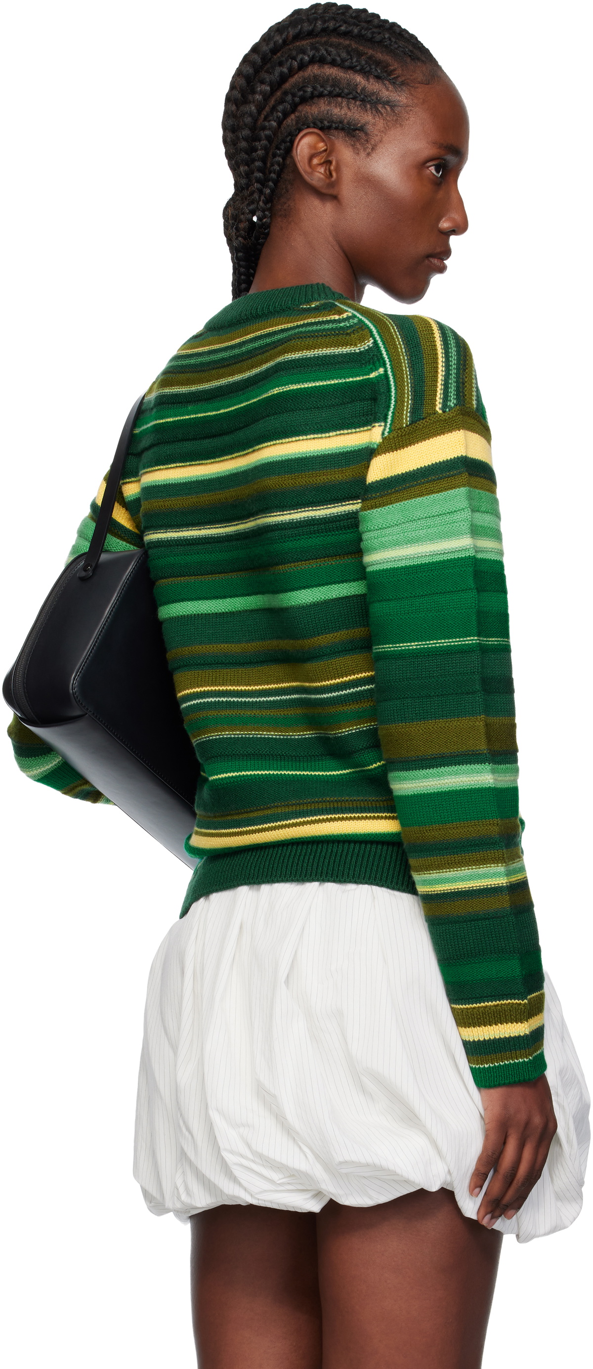JW Anderson Green Multi Stripe Sweater