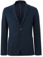 Loro Piana - Slim-Fit Unstructured Cotton, Silk and Linen-Blend Piqué Blazer - Blue