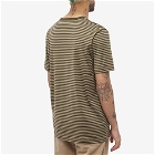 Sunspel Men's Classic Stripe Crew Neck T-Shirt in Caper/Dark Moss