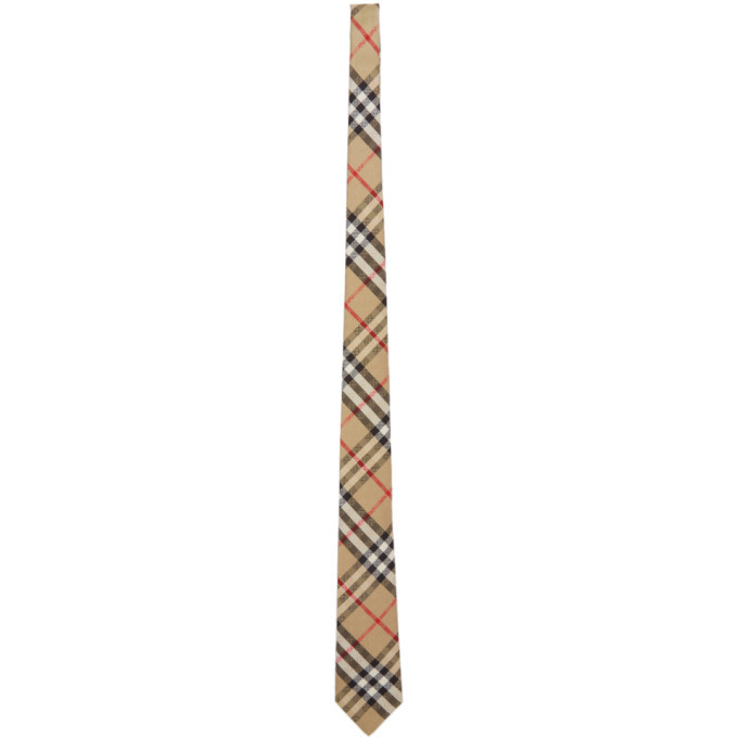 Burberry Men's Silk Check Tie Beige main image 1