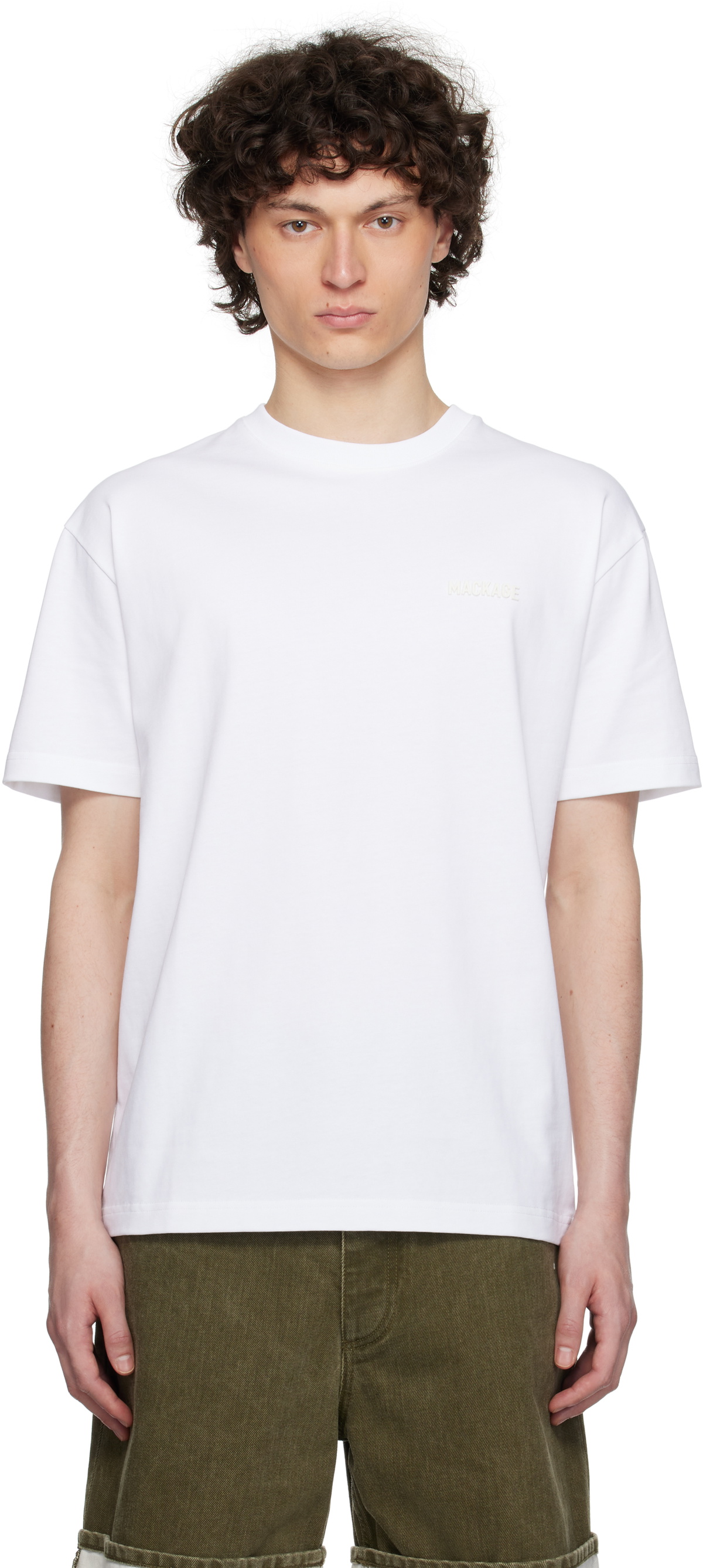 【関税込み】MACKAGE ホワイト Tee-R Tシャツ MACKAGE: White TEE-R T-shirt | SSENSE