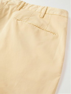 Incotex - Straight-Leg Pleated Cotton-Blend Poplin Trousers - Yellow