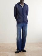 424 - Knitted Cotton Zip-Up Hoodie - Blue