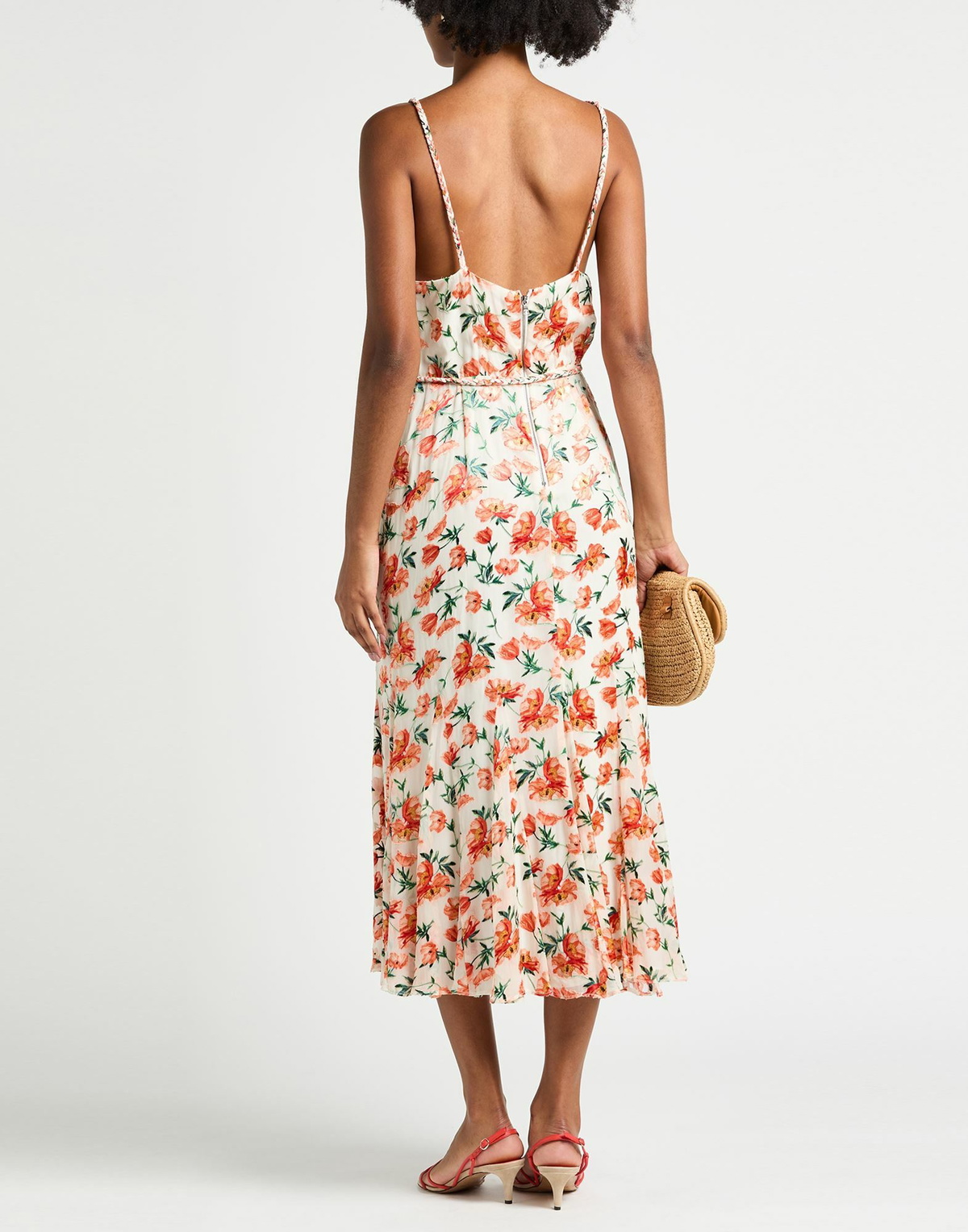 Alice + Olivia Womens Midi dress in Orange