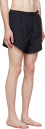LGN Louis Gabriel Nouchi Black Asymmetrical Opening Swim Shorts